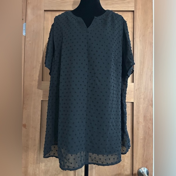 Elegant Black Sheer Polka Dot Top - Picture 7 of 11